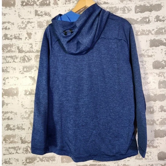 Under‎ Armour UA Mens Blue ColdGear Hooded Pullover Sweatshirt Activewear Size L - Picture 7 of 15